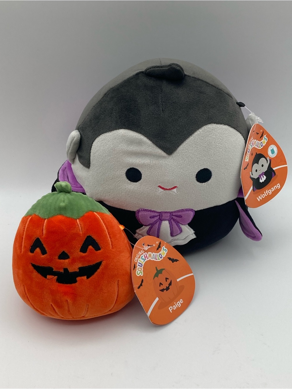 Halloween Squishmallows Paige the Pumpkin & Wolfgang the Vampire First to Market